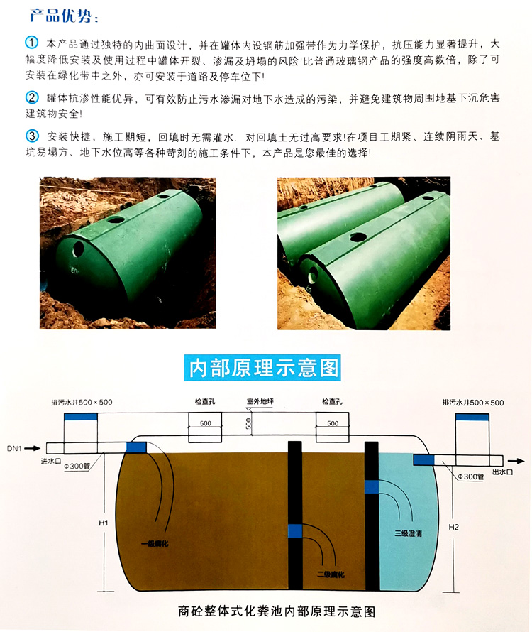 长宁玻璃钢化粪池
